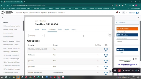 Thumbnail for Groupings in Moodle 4