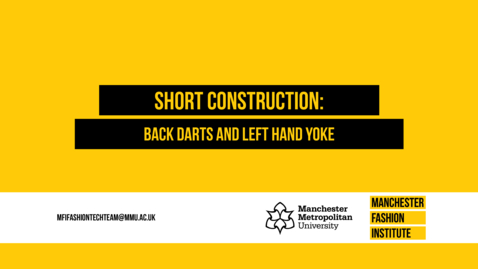 Thumbnail for Short Construction Back Darts and Left Hand Yoke