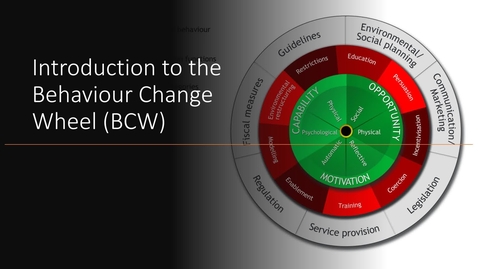 Thumbnail for Introduction to the Behaviour Change Wheel Video Presentation