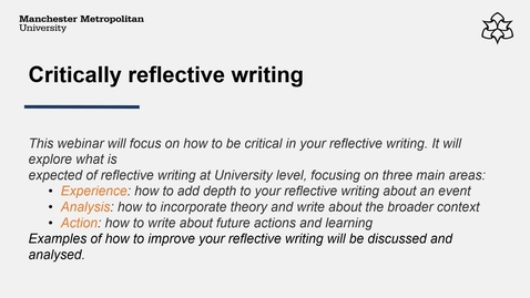 Thumbnail for entry Reflective writing