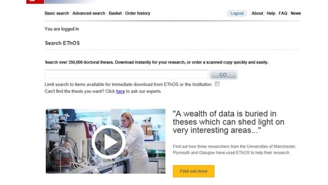 Thumbnail for entry EThOS: electronic theses online service