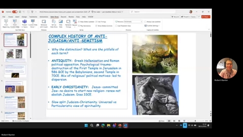Thumbnail for Rob Kanter 2025 PGCE History lecture anti-Judaism and anti-Semitism