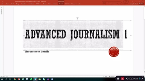 Thumbnail for ADVANCED JOURNALISM 1: Assessment Details