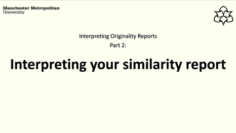 Thumbnail for entry Interpreting your similarity report