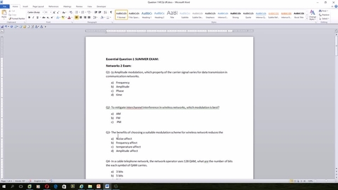 Thumbnail for 6E5Z1007 Networks 2  Essential Assessment Solution and Feedback