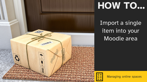 Thumbnail for How to import a single item into your Moodle area