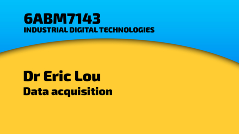 Thumbnail for entry Dr Eric Lou - Data acquisition