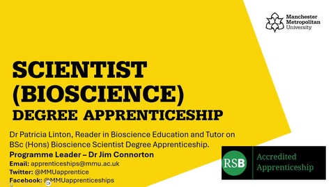 Thumbnail for Bioscience Apprenticeship presentation