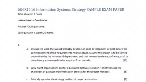 Thumbnail for entry ISS sample exam Q3a Project management - CPM