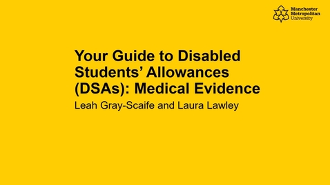 Thumbnail for DSA Webinar Series - Medical Evidence
