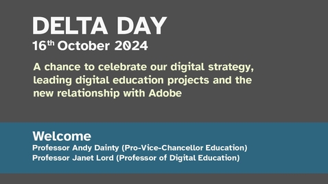 Thumbnail for DELTA Day Welcome