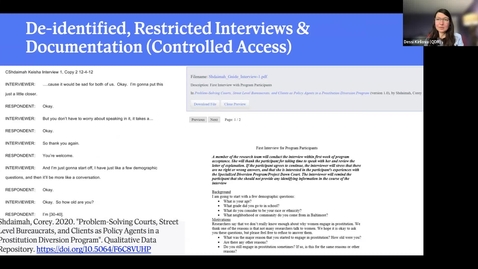 Thumbnail for Appropriate Data Sharing Options for Sensitive Data with The Qualitative Data Repository (QDR)