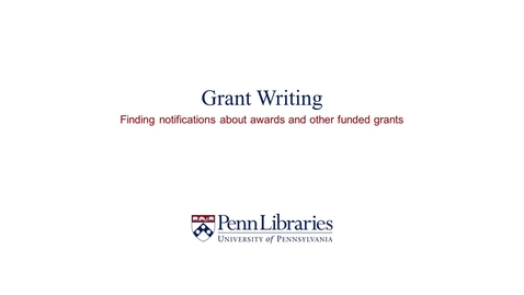 Thumbnail for entry Grant Writing