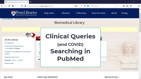Thumbnail for entry Pubmed: Clinical Queries Interface
