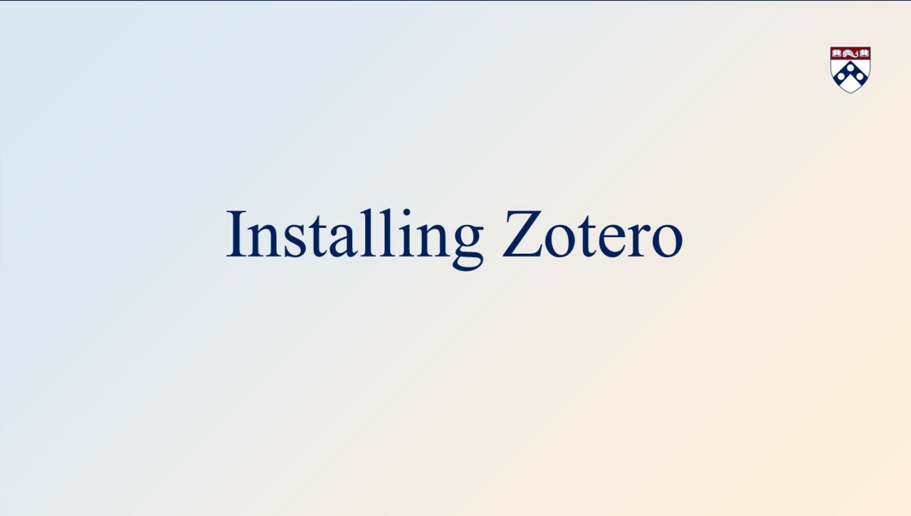 Installing Zotero