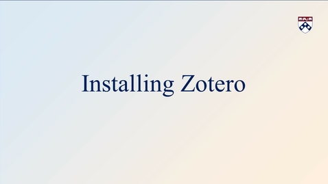 Thumbnail for entry Installing Zotero