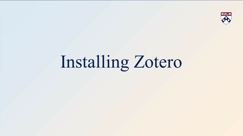 Thumbnail for Installing Zotero