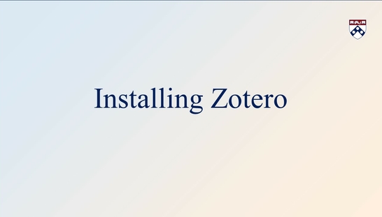 Installing Zotero