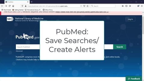 Thumbnail for entry PubMed: Save Searches/Create Alerts