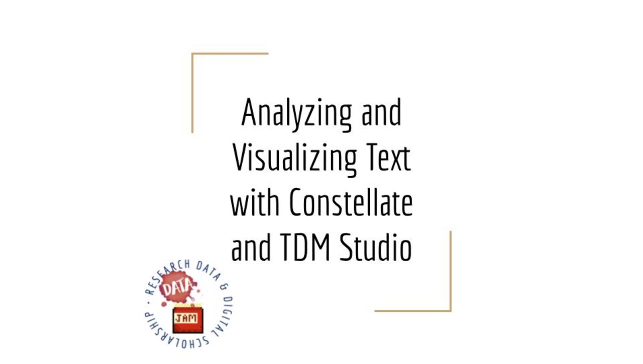 Analyzing and Visualizing Text with Constellate and TDM Studio