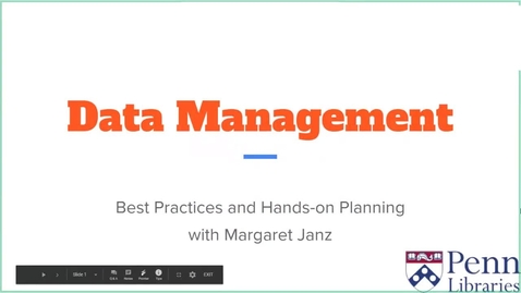 Thumbnail for entry Data Management - Summer Workshop Series