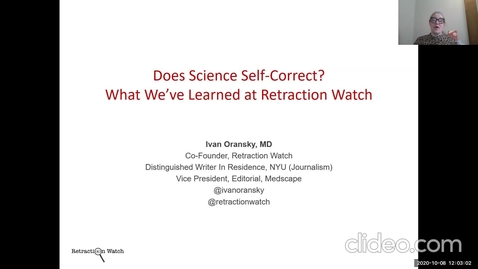 Thumbnail for entry Retraction Watch: Dr. Ivan Oransky