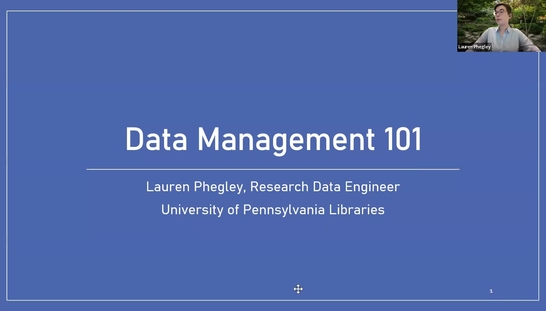 Data Management 101 Workshop