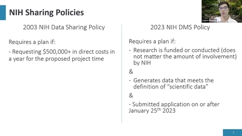 Thumbnail for Complying with the NIH Data Management Sharing Plan Workshop Recording