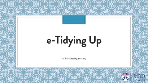 Thumbnail for e-Tidying Up