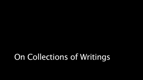 Thumbnail for John Carver - On Collections of Writings
