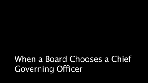 Thumbnail for John Carver - Choosing a Chief Governing Officer