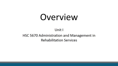 Thumbnail for HSC.5670 Unit 1