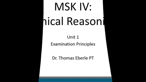 Thumbnail for PHT_5350C_U1 _Part _1_L1_ Examination Principles