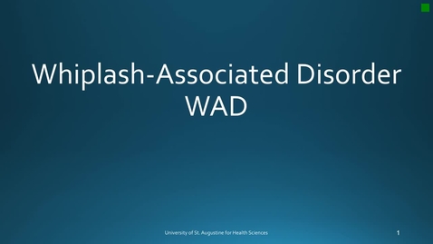Thumbnail for PHT.5450C Lesson 7 Syndromes WAD