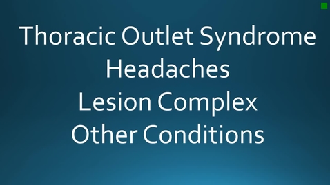 Thumbnail for PHT.5450C Lesson 8 Syndromes TO,HA,LC,OC