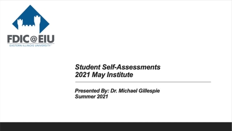 Thumbnail for entry Student Self-Assessments