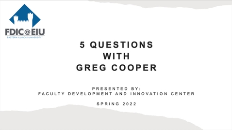 Thumbnail for entry 5 Questions with Greg Cooper