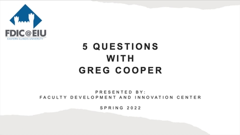 Thumbnail for 5 Questions with Greg Cooper