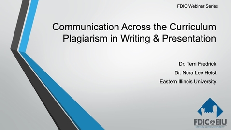 Thumbnail for entry Plagiarism in Writing and Presentations