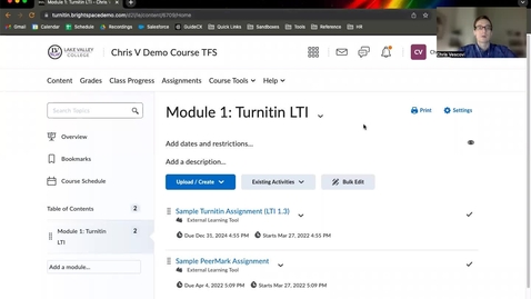 Thumbnail for Turnitin PeerMark in D2L Brightspace Demonstration