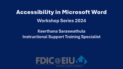 Thumbnail for Digital Accessibility in Microsoft Word Fall 2024