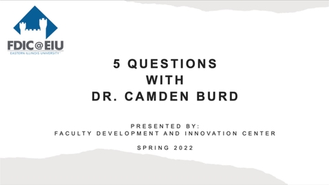 Thumbnail for 5 Questions with Dr. Camden Burd