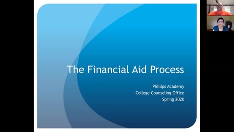 Thumbnail for entry Financial Aid Virtual Spring Meeting