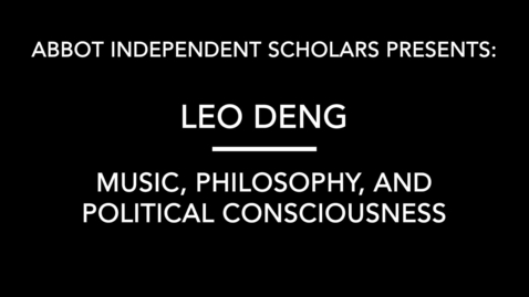 Thumbnail for entry Music, Philosophy, Political Consciousness by Leo Deng