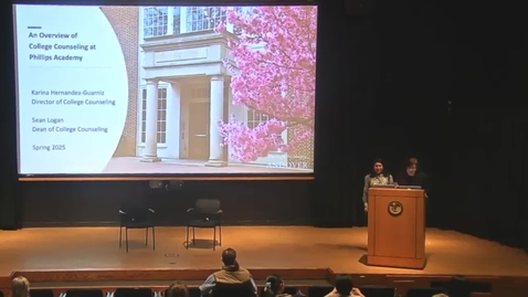 Thumbnail for An Overview of College Counseling at Phillips Academy - PSPA - April 2025