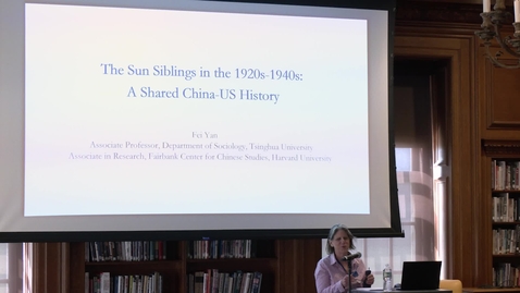 Thumbnail for The Sun Siblings in the 1920-1940s: An Odyssey for Chinese Students - Talk by Dr. Fei Yan, Associate Professor of Sociology, Tsinghua University