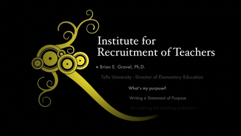 Thumbnail for What's My Purpose? Writing a Statement of Purpose for the K-12 Teaching Profession