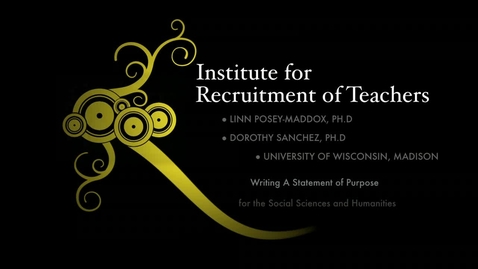Thumbnail for What's My Purpose? Writing a Statement of Purpose for the Social Sciences and Humanities
