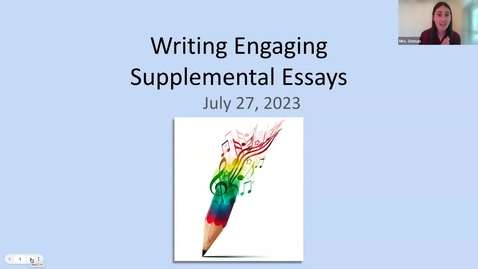 Thumbnail for entry CCO Webinar- Writing Supplemental Essays
