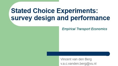 Thumbnail for entry 2 Stated choice experiments (empirical transport economics)